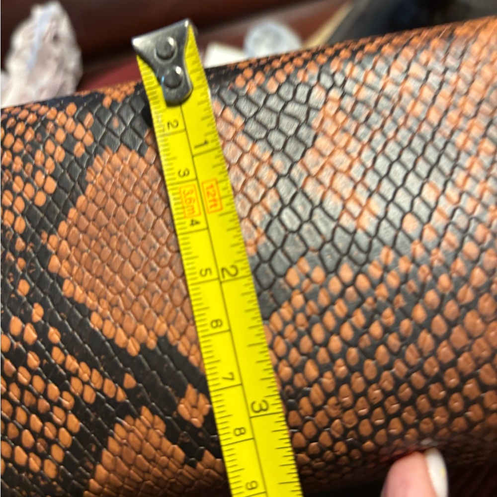 NWT NICOLE MILLER REPTILE SNAKESKIN FAUX LEATHER WITH BLACK METAL STRAP - Picture 7 of 8